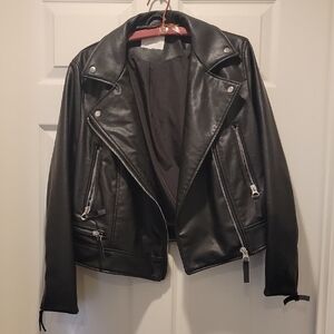 H&M Women's Black Faux Leather Jacket